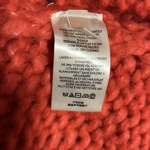 Free People Be There Oversized Chunky Cableknit Pullover Sweater in Coral - Picture 5 of 7